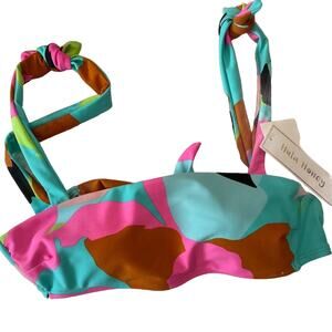 Hula Honey Jr. Floral Camo Bralette Bikini Top XS